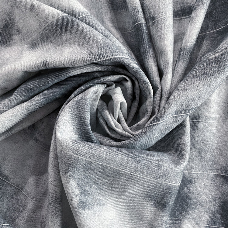 Trompe L'oeil Jean Print Denim - Grey / White