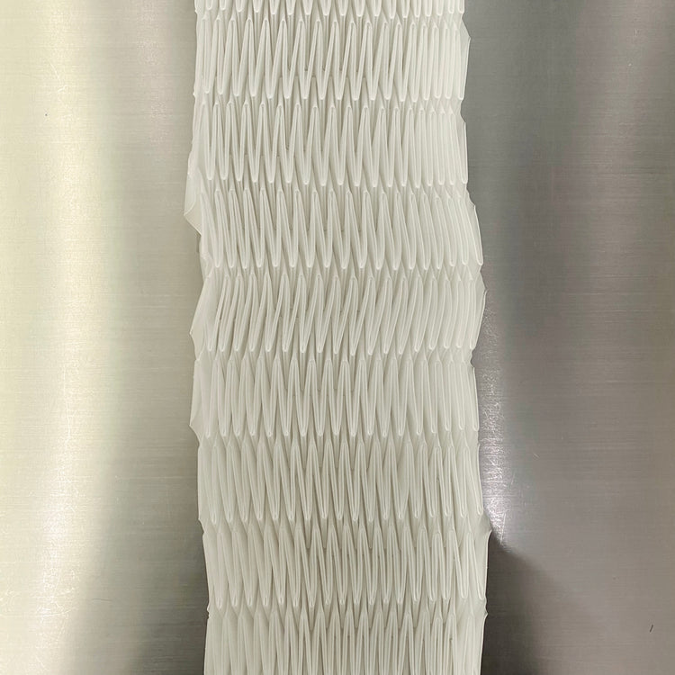 Chevron Pleated Translucent PVC - White