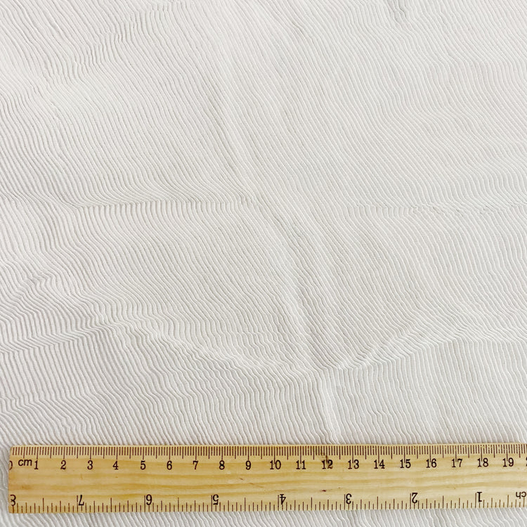 Soft Crumpled Bonded Plisse Organza - White