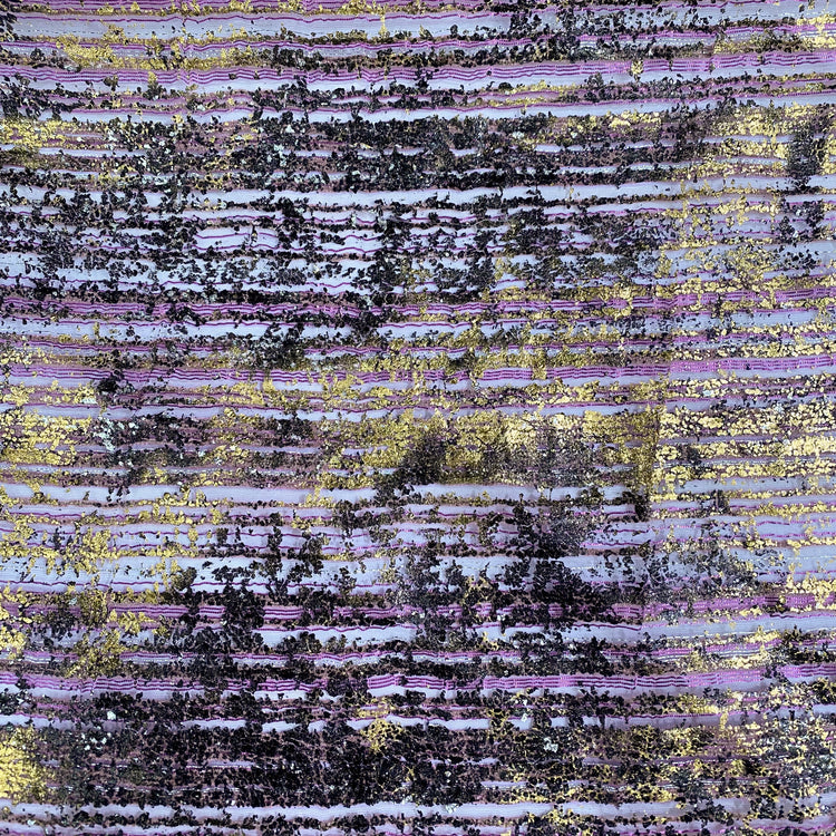 Foiled Devore - Dark Violet/Gold