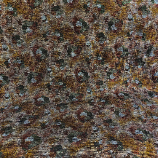 Foil Floral Printed Plisse - Black/Gold