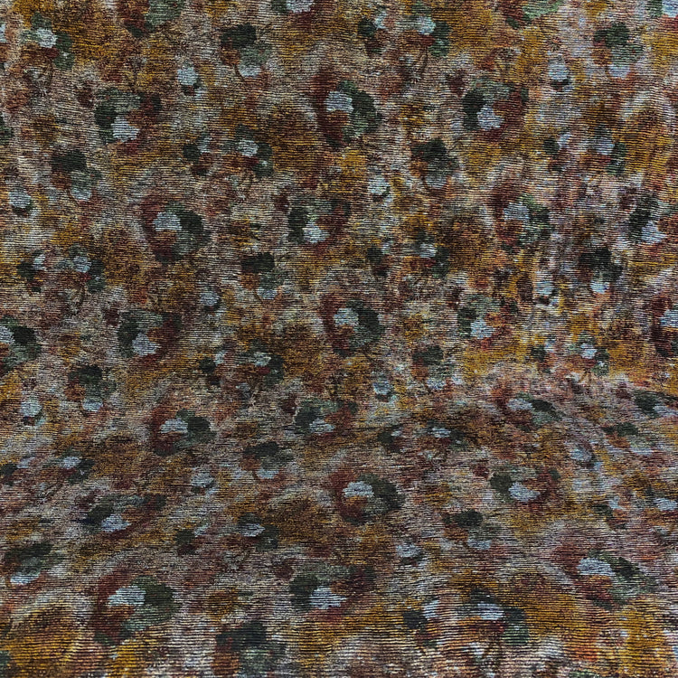 Foil Floral Printed Plisse - Black/Gold