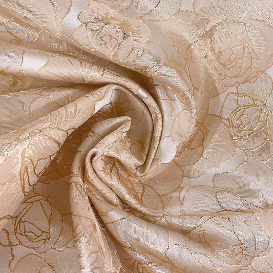 Raised Edge Rose Brocade - Metallic - Rose Gold