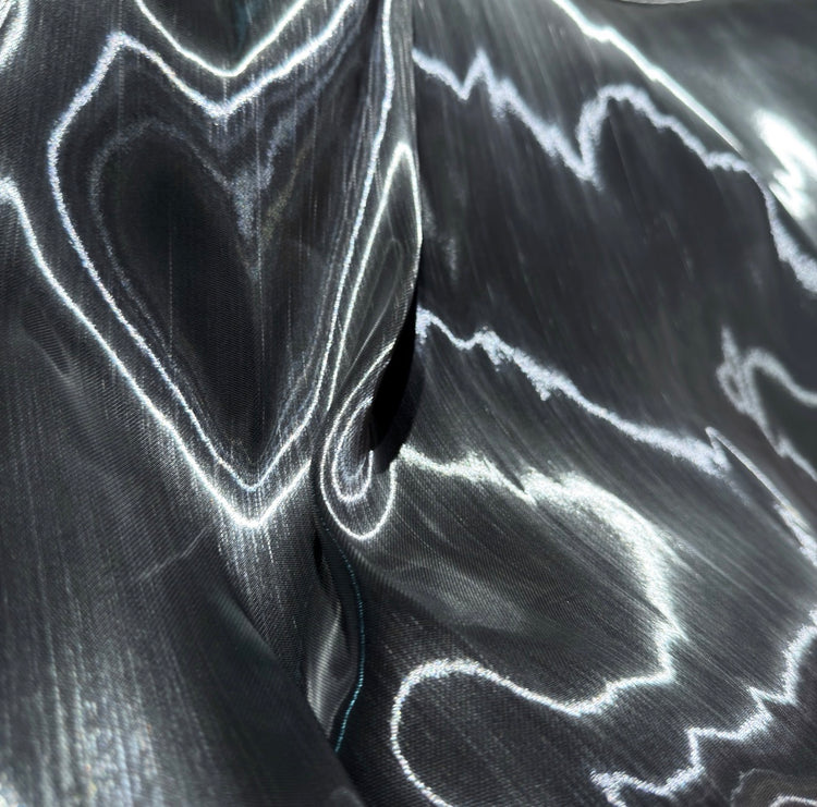 Fabric Lab Exclusive - Satin Backed Liquid Shimmer - Gunmetal