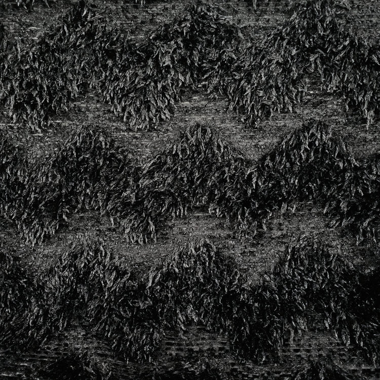 Chevron Cut Pile Faux Ostrich Feather Fur - Black