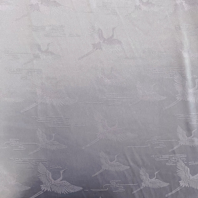 Crane Satin Silk-Blend Damask - Slate Grey