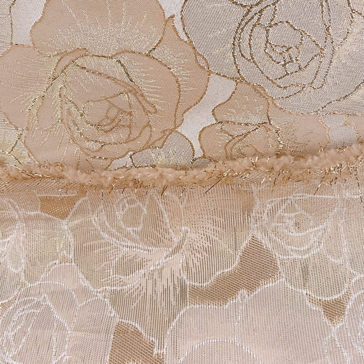 Raised Edge Rose Brocade - Metallic - Rose Gold