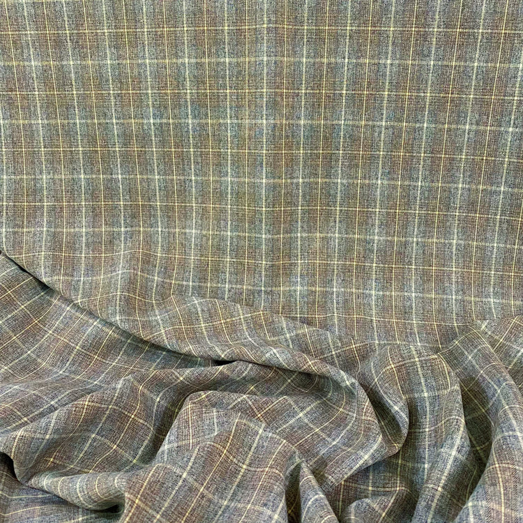 Tattersall Cotton/Poly Tartan- Grey/Brown