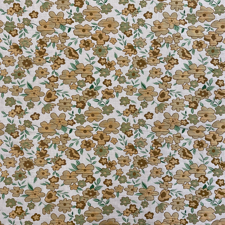 Pansy Cotton Blend Jacquard - Ivory/Dark Green