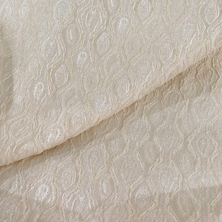 Raised Geometric Jacquard - Creamy White