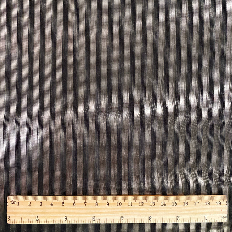 Striped Open-Weave Mesh - Black