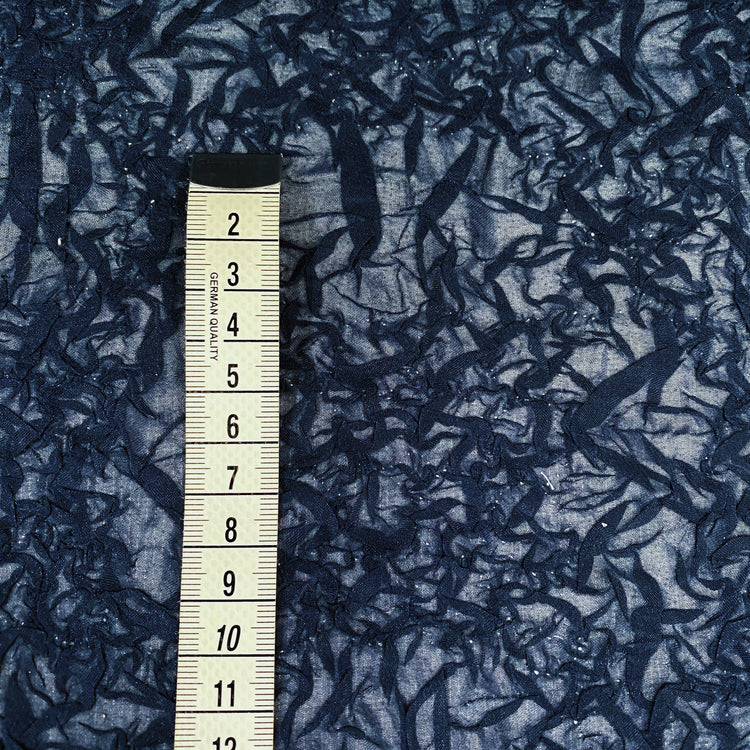 Organic Petal-Creased Chiffon - Bonded - Dark Steel Blue