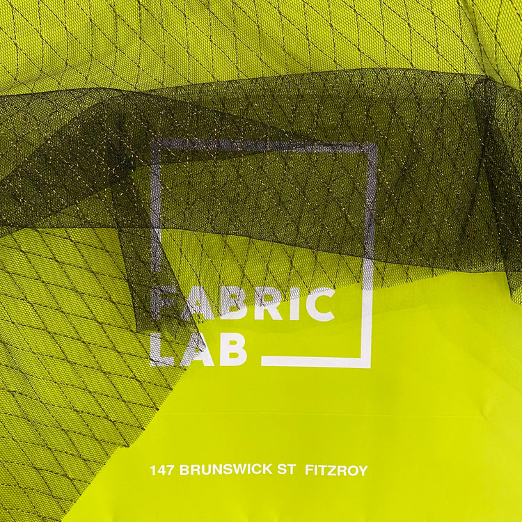 Metallic Diamond Hatch Mesh - Black/Gold