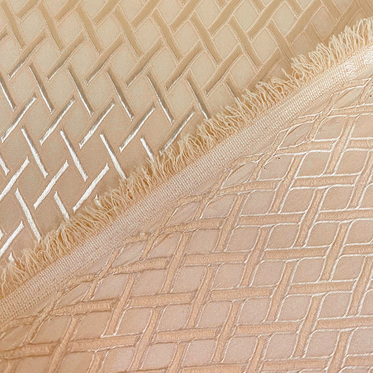 Diamond Hatch Poly/Spandex Damask - Cornsilk