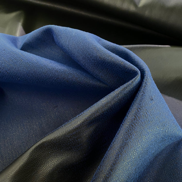 Felted Faux Leather - Black / Navy