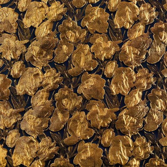 Gilded Rose Cloqué Brocade - Yellow Gold / Black