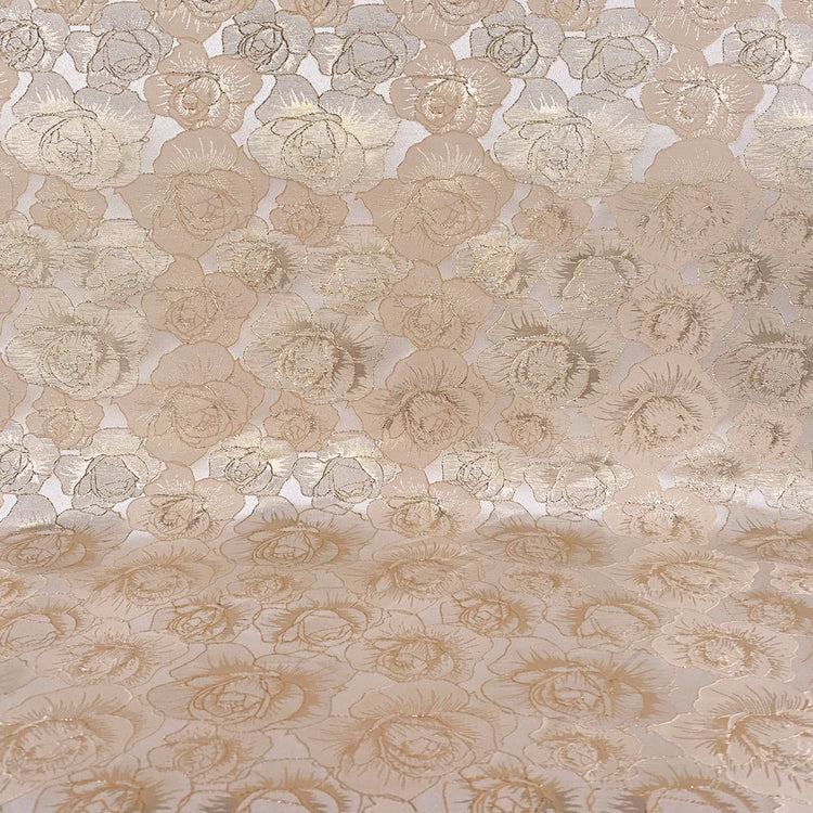 Raised Edge Rose Brocade - Metallic - Rose Gold