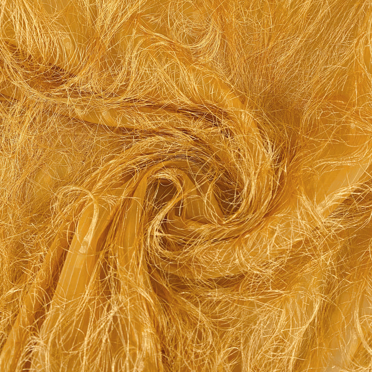Dobby Long-Fringed Plain Weave - Yellow
