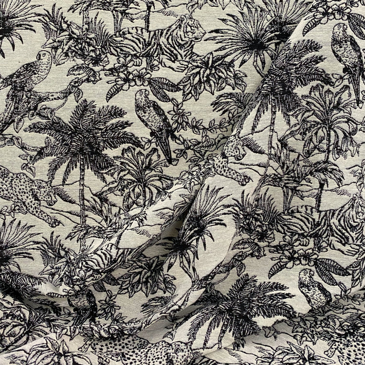 Tropical Cotton/Poly Jacquard - White/Black