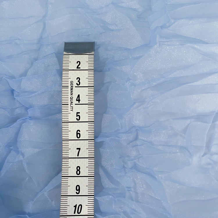 Semi-sheer Plisse Organza - Light Blue