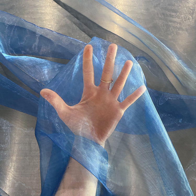 Metallic Organza - Royal Blue