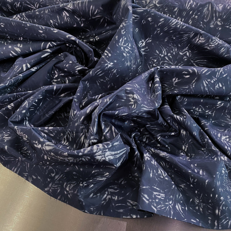 Burnished Bonded Cloqué Taffeta - Navy/Silver