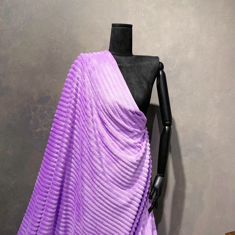 Pelted Striped Faux Fur - Short Pile - Plum Purple