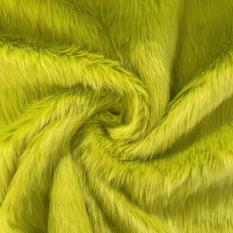 Faux Mink Fur - Medium Pile - Green Yellow