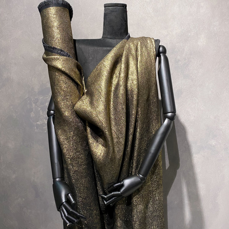 Metallic Ribbed Sateen - Black/Gold