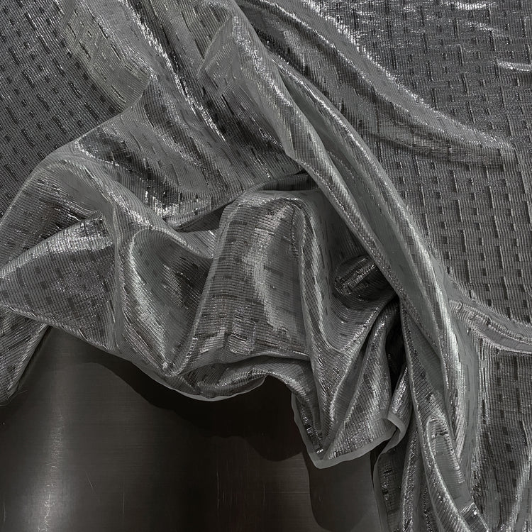 Silk Lurex Dobby- Silver