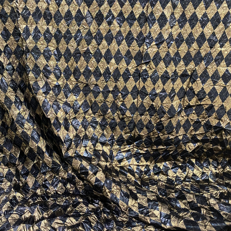 Metallic Foil Harlequin Argyle - Black / Gold