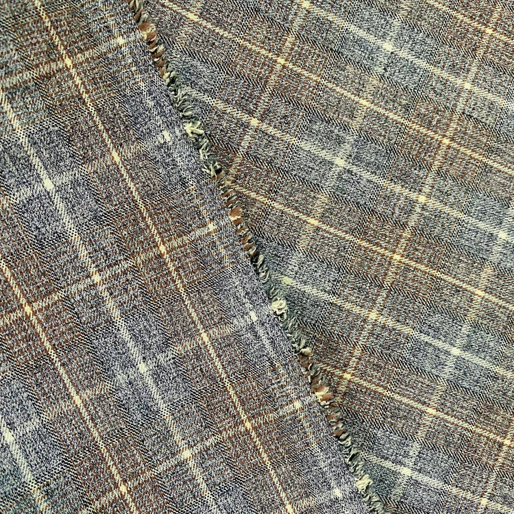 Tattersall Cotton/Poly Tartan- Grey/Brown
