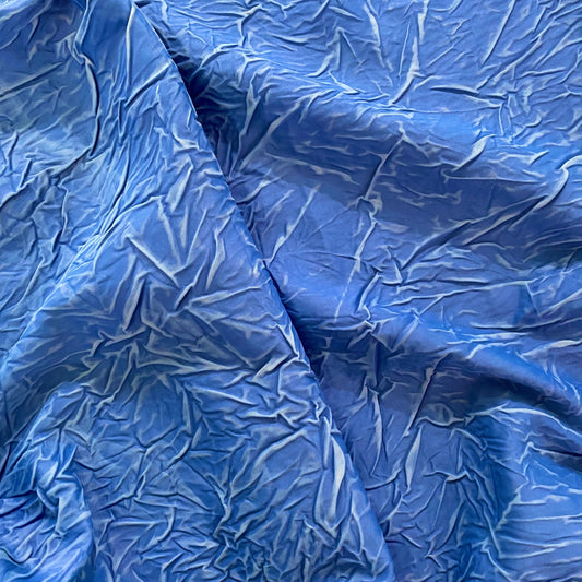 Creased Stone Wash Effect Sateen - Blue