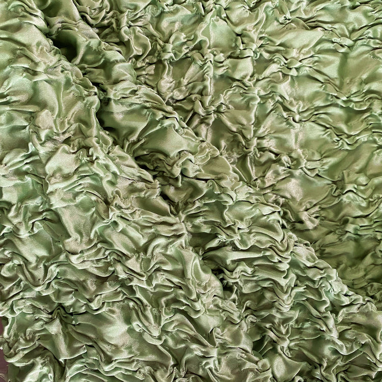 Daisy Smocked Satin - Light Green