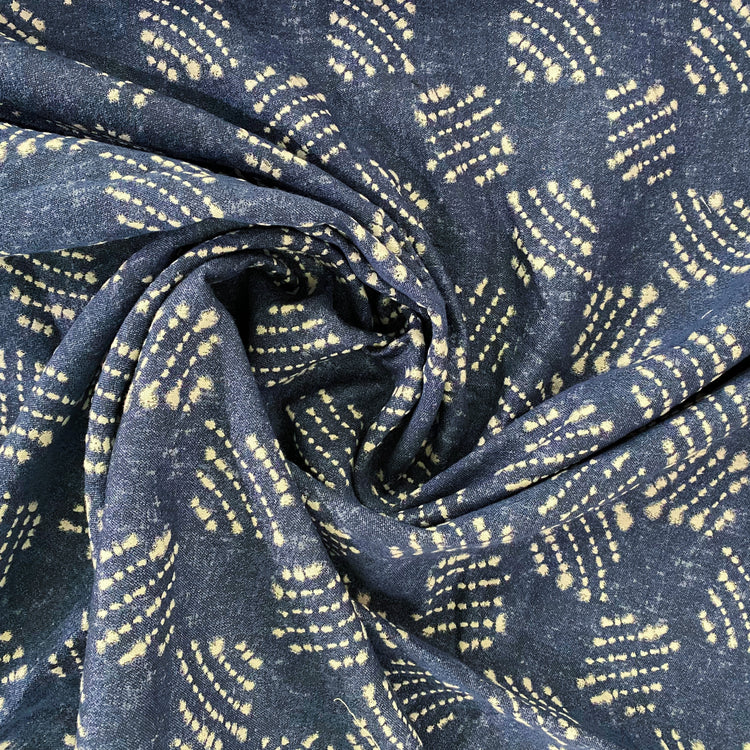 Shibori Checkerboard Cotton Jacquard - Denim