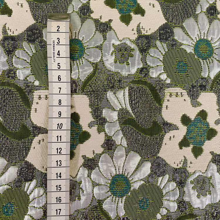 Floral Pop Nouveau Cotton/Poly Brocade - Ivory/Olive