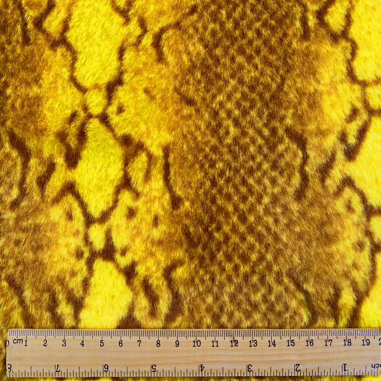 Snakeskin Faux Fur - Yellow / Brown