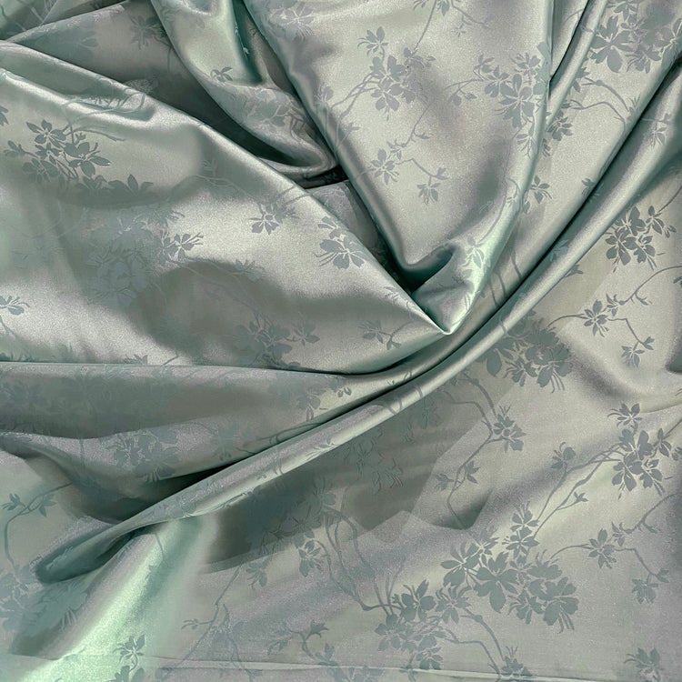 Satin Orchid Damask - Pale Turquoise