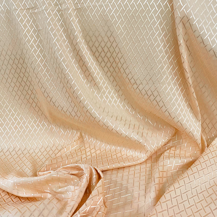 Diamond Hatch Poly/Spandex Damask - Cornsilk