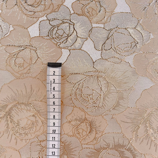 Raised Edge Rose Brocade - Metallic - Rose Gold