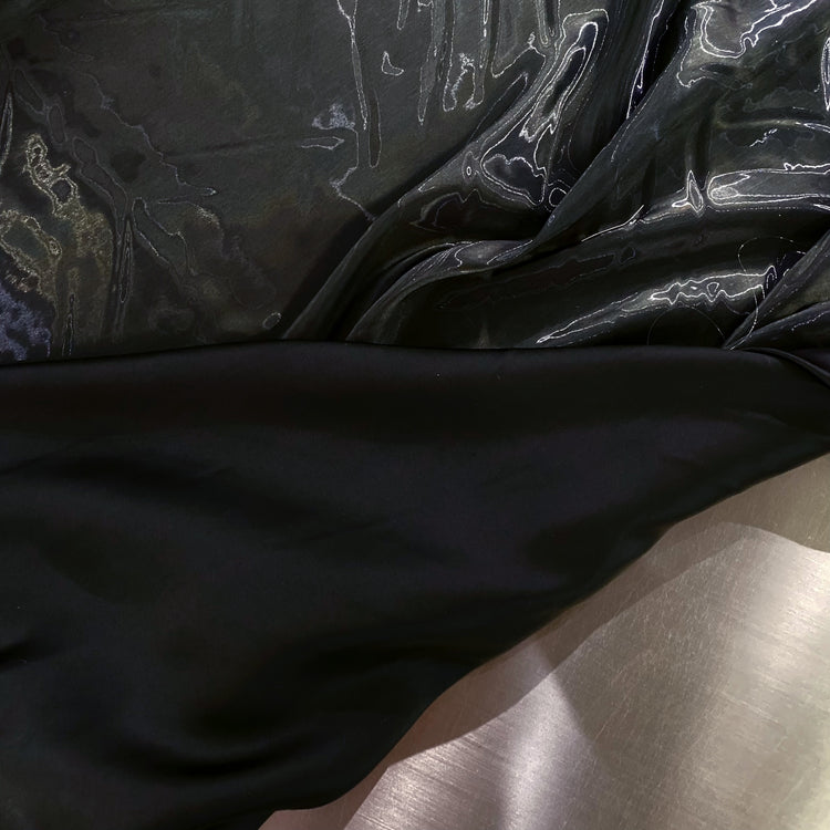 Fabric Lab Exclusive - Satin Backed Liquid Shimmer - Gunmetal