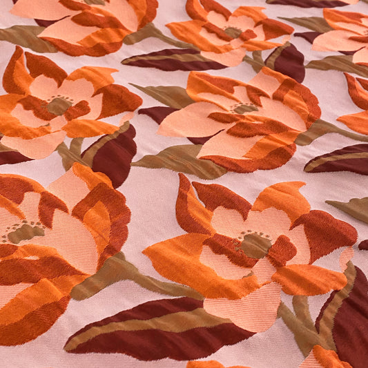 Magnolia Poly/Nylon Jacquard  - Orange/Soft Pink