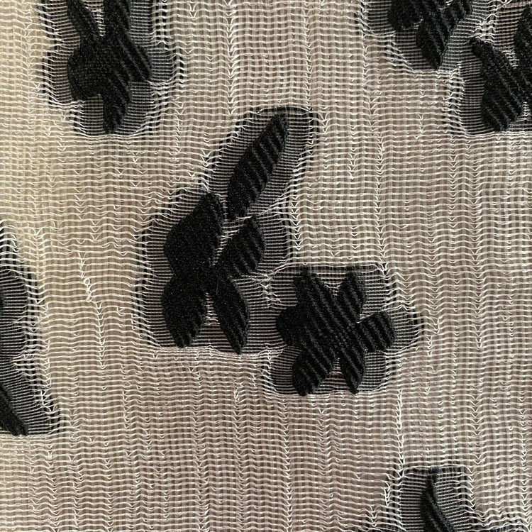 Loose Weave Floral Jacquard - Black / White