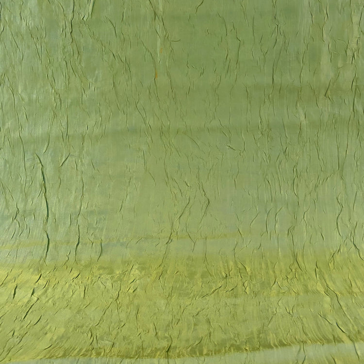 Creased Shot Taffeta - Lawn Green/Blue