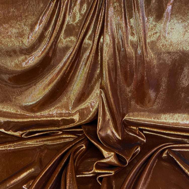Brushed Metallic Long-pile Velvet - Copper