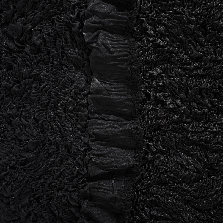 Warped Checkerboard Smocked Satin - Black