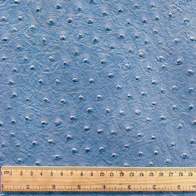 Faux Ostrich Leather - Medium Blue