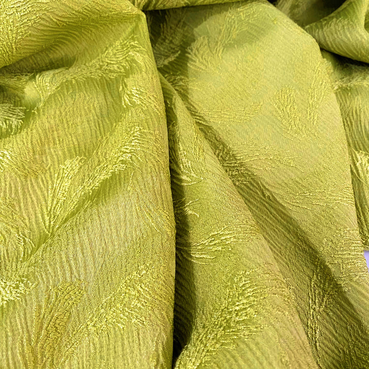 Rippled Floral Damask - Green