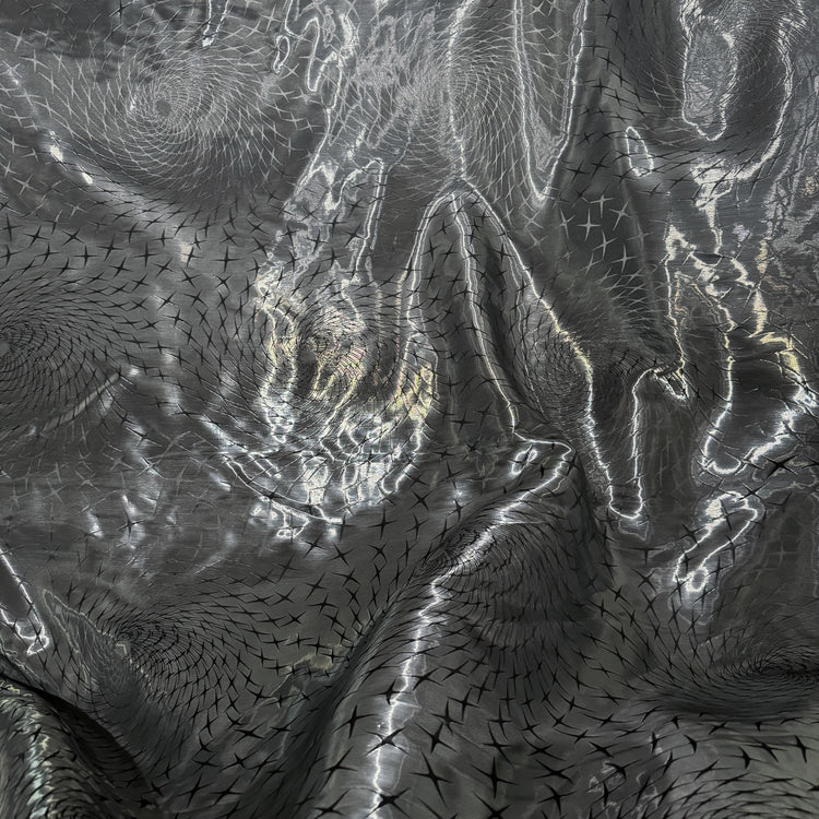 Spiral Stars Crystal Satin - Gunmetal / Black