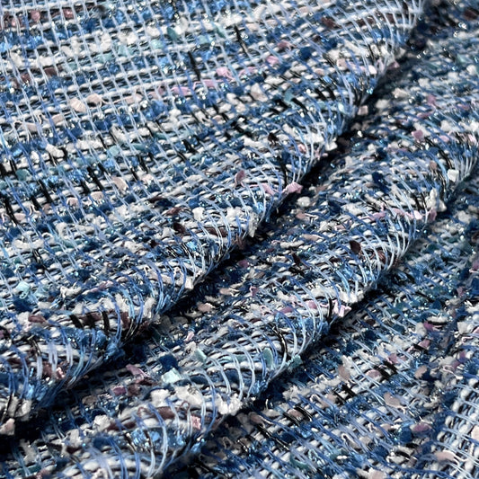 Fancy Yarn Knitted Tweed - Blue